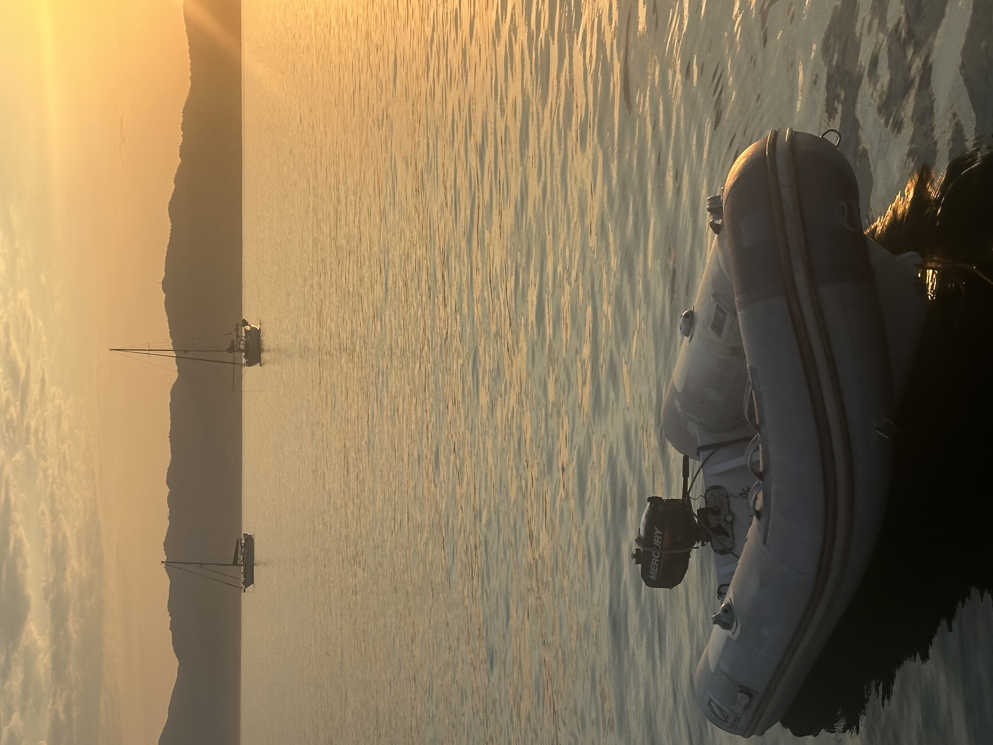 Dinghy at sunset
